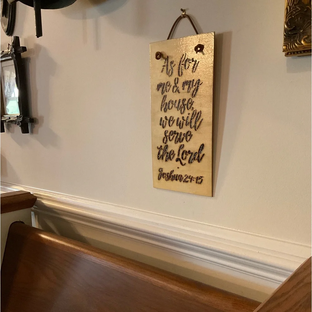 🕊🇺🇸Joshua 24:15 Scripture Verse Hand Burned Ready To Hang Wood Sign!